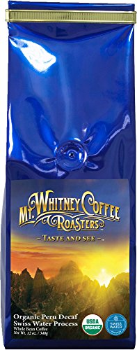 0858645004231 - MT. WHITNEY COFFEE ROASTERS: 12 OZ. USDA ORGANIC PERU SWISS WATER PROCESS DECAF, MEDIUM ROAST, WHOLE BEAN COFFEE, NITROGEN PACKED FOR FRESHNESS