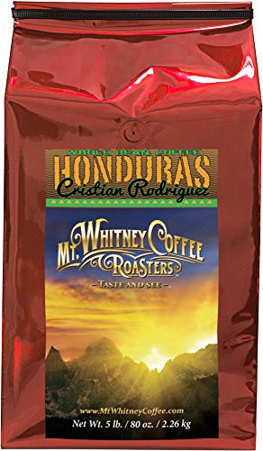 0858645004255 - MT. WHITNEY COFFEE ROASTERS: 5LB HONDURAS CRISTIAN RODRIGUEZ, MEDIUM ROAST WHOLE BEAN COFFEE, NITROGEN PACKED FOR FRESHNESS
