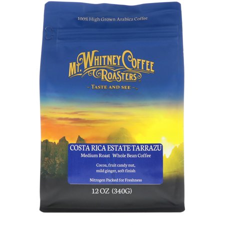 0858645004330 - MT. WHITNEY COFFEE ROASTERS: 12OZ, COSTA RICA ESTATE TARRAZU, SINGLE ORIGIN, MEDIUM ROAST, WHOLE BEAN COFFEE
