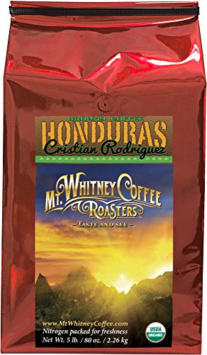 0858645004415 - MT. WHITNEY COFFEE ROASTERS: 5LB HONDURAS CRISTIAN RODRIGUEZ, MEDIUM ROAST, GROUND COFFEE, NITROGEN PACKED FOR FRESHNESS