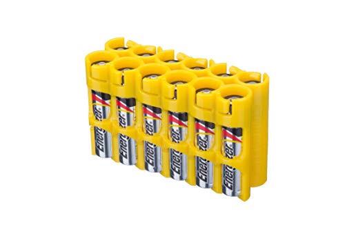 0858688002324 - STORACELL AAA12PKCY BY POWERPAX AAA BATTERY CADDY, YELLOW, HOLDS 12 BATTERIES