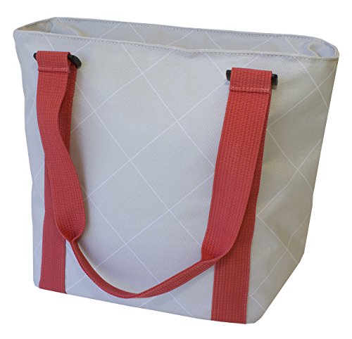 0858688005691 - INSULATED LUNCH BAG - LARGE CARRIER TOTE WITH ZIPPER CLOSURE - ARGYLE DESIGN