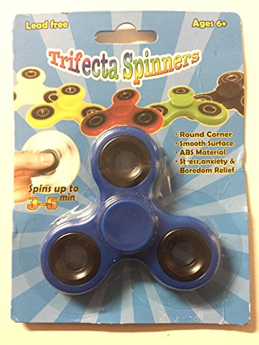 8587754452252 - TRIFECTA ADHD AUTISM AID TRI FINGER HAND FIDGET SPINNER METALLIC BLIND BAG TOY ASSORTMENT - COLORS VARY