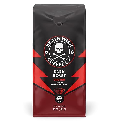 0858869003010 - DEATH WISH GROUND COFFEE, THE WORLD'S STRONGEST COFFEE, FAIR TRADE AND USDA CERTIFIED ORGANIC - 16 OUNCE BAG
