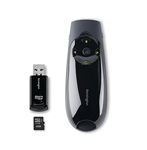 0858967242786 - KENSINGTON EXPERT WIRELESS PRESENTER WITH GREEN LASER POINTER, CURSOR CONTROL, AND 4GB MEMORY (K72427AM)