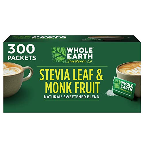 0858982002044 - WHOLE EARTH SWEETENER CO., STEVIA MONK FRUIT PLANTBASED 300 PACKETS PACKAGING MAY VARY, 1 COUNT