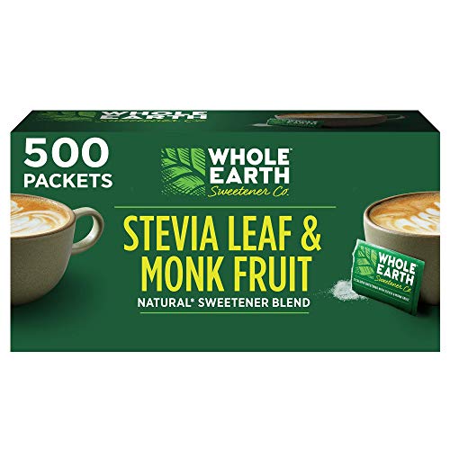 0858982002051 - WHOLE EARTH SWEETENER STEVIA & MONK FRUIT PLANT-BASED SWEETENER, 500 PACKETS (PACKAGING MAY VARY)