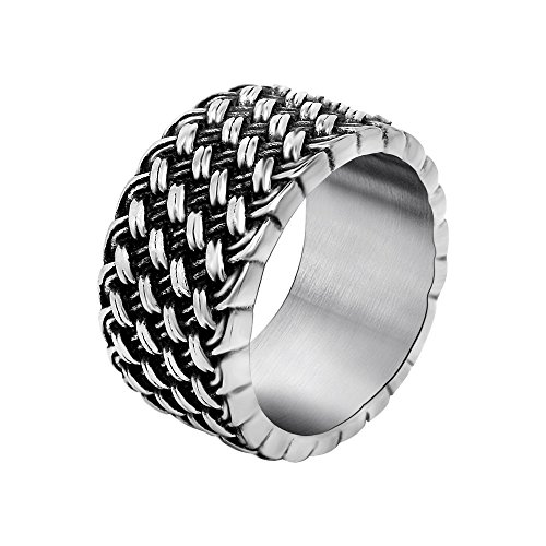 8590477417989 - RETRO PATTERNS CROCODILE STAINLESS STEEL FASHION RING 8