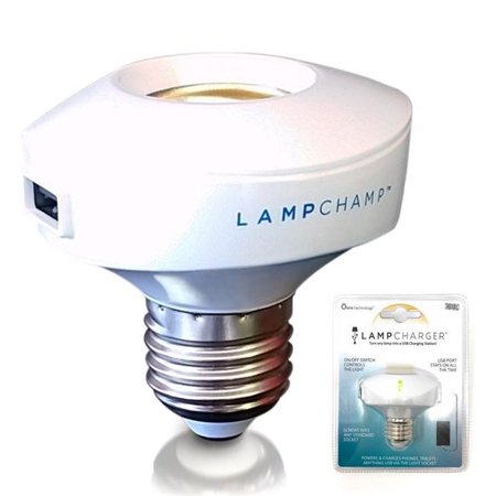 0859127003254 - LAMPCHAMP - THE USB LAMP SOCKET CHARGER & ADAPTER FOR CELL PHONES / TABLETS / EREADERS / SECURITY CAMERAS