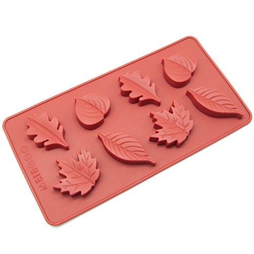 0859128002584 - FRESHWARE CB-600RD 8-CAVITY LEAF SHAPE SILICONE MOLD FOR MAKING SOAP, CANDLE, CANDY, CHOCOLATE, AND MORE