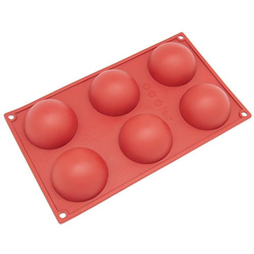 0859128002614 - FRESHWARE SL-100RD 6-CAVITY HALF CIRCLE SILICONE MOLD FOR MAKING DELICATE CHOCOLATE DESSERTS, ICE CREAM BOMBES, CAKES, SOAP, RESIN ITEMS, AND MORE
