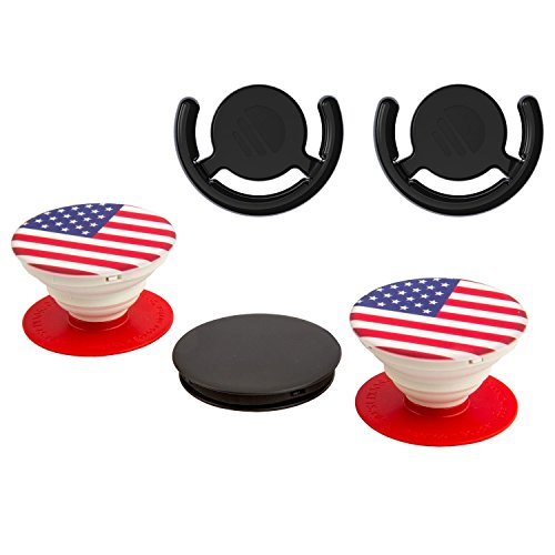 0859184004911 - POPSOCKETS USA FLAG - 5 PACK, SECURE GRIP, VERSATILE STAND, CAR MOUNT, STICKS TO MOST PHONES, TABLETS, AND CASES
