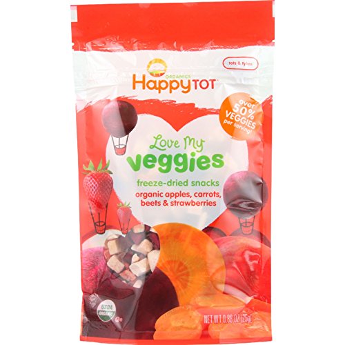 8592720396270 - HAPPY TOT TOODLER FOOD - ORGANIC - LOVE MY VEGGIES - FREEZE-DRIED - APPLES CARROTS BEETS AND STRAWBERRIES - .88 OZ - CASE OF 8