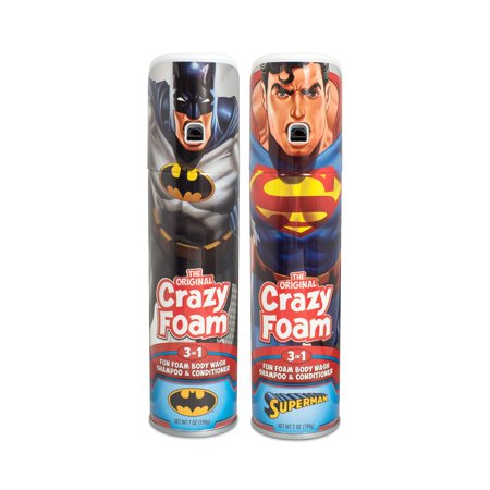 0859287005631 - CRAZY FOAM DC JUSTICE LEAGUE 2 PK: SUPERMAN AND BATMAN