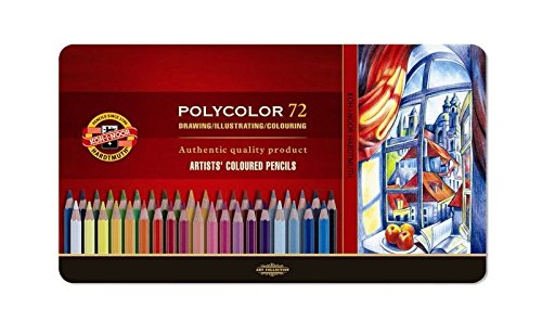 8593539089629 - KOH-I-NOOR POLYCOLOR DRAWING PENCIL SET, 72 ASSORTED COLORED PENCILS IN TIN, 1 EACH (FA3827)