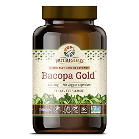 0859447002449 - NUTRIGOLD BACOPA GOLD - 500 MG, 90 VEGETARIAN CAPSULES (PURE BACOPA MONNIERI EXTRACT MEMORY SUPPLEMENT)