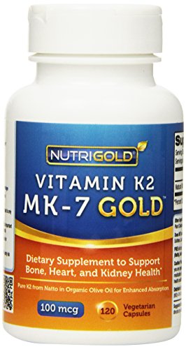 0859447002623 - VITAMIN K2 MK-7, 100 MCG, 120 LIQUID VEGETARIAN CAPSULES - THE GOLD STANDARD 100% NATURAL VITAMIN K2 IN ORGANIC OLIVE OIL AND CERTIFIED FREE OF GMOS AND ALLERGENS