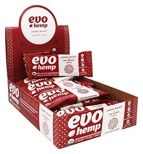 0859583003041 - EVO HEMP - ORGANIC NUTRITION RAW GREENS BAR CHERRY WALNUT - 12 BARS