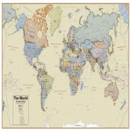 0859654003086 - ROUND WORLD PRODUCTS BOARDROOM WORLD WALL MAP