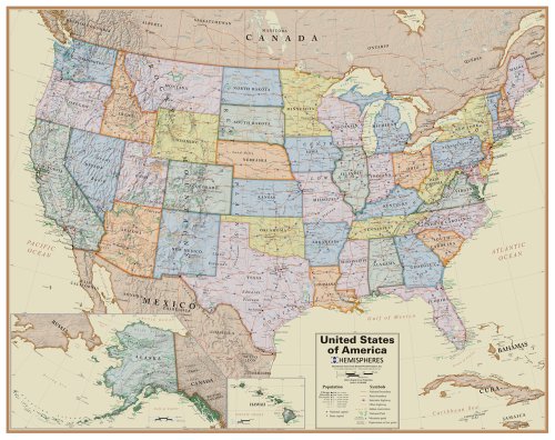0859654003093 - ROUND WORLD PRODUCTS BOARDROOM USA WALL MAP