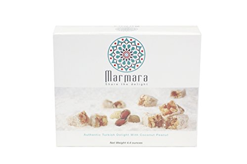 0859954005001 - MARMARA AUTHENTIC TURKISH DELIGHT WITH MIX NUTS / SWEET CONFECTIONERY GOURMET GIFT BOX CANDY DESSERT (COCONUT PEANUT, MEDIUM)