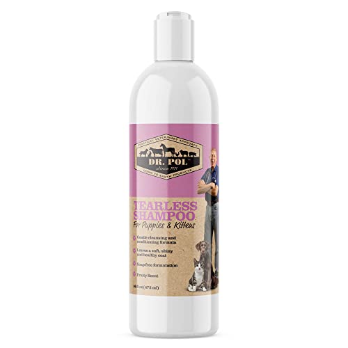 0860007790102 - DR. POL TEARLESS PUPPY SHAMPOO - SKIN SOOTHER FOR DOGS - FERRET SHAMPOO - CAT SHAMPOO FOR GROOMING, SKIN CARE, & PET ODOR - CAT, FERRET, & DOG SHAMPOO FOR SHINY COAT - 16 OZ.