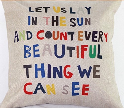 8602933134757 - LET US LAY IN THE SUN AND COUNT EVERY BEAUTIFUL THING WE AN SEE VINTAGE MASSAGE BEDDING SOFA CAR DECORATIVE PILLOWS FIBER CASE COVER ZIP DIY TRAVEL FLAX COTTON LINEN HOME DECOR KIDS GIFT 18''X18''