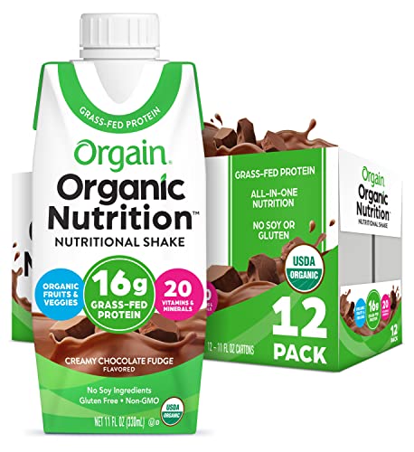 0860547000013 - ORGANIC NUTRITIONAL SHAKE CREAMY CHOCOLATE FUDGE 12 RTDS