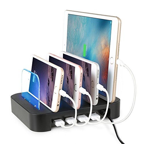 8608747118457 - BESTOP 4-PORT USB QUICK CHARGING STATION DESKTOP MULTI-DEVICE CHARGING STAND ORGANIZER FAST CHARGE DOCKS FOR MOBILE PHONE TABLETS POWER BANK MORE ELECTRONIC DEVICES (BLACK)