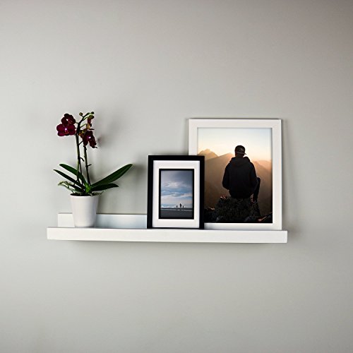 0862539000353 - BALLUCCI PICTURE FRAME FLOATING WALL LEDGE SHELF, 23-INCH BY 4-INCH, WHITE