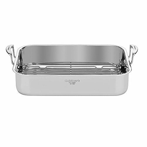 0086279092670 - CUISINART 16 STAINLESS STEEL ROASTER WITH RACK - RIVETED STAINLESS STEEL HANDLES