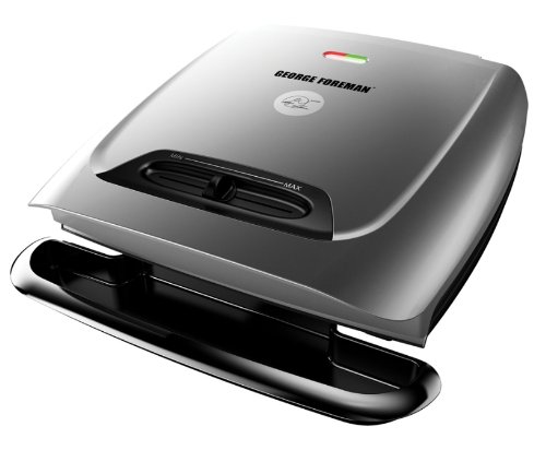 0863190164460 - GEORGE FOREMAN GR2121P 8-SERVING CLASSIC PLATE GRILL WITH VARIABLE TEMPERATURE, PLATINUM