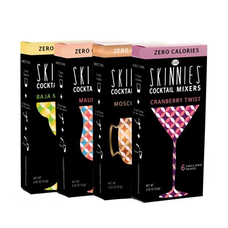 0863333000297 - RSVP SKINNIES - 0 CALORIE COCKTAIL MIXERS - VARIETY PACK, 4 BOXES (6 DRINKS PER BOX)