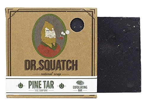 Dr. Squatch Pine Tar Soap w/Soap Saver Pouch - 5oz Free Shipping  863765000001
