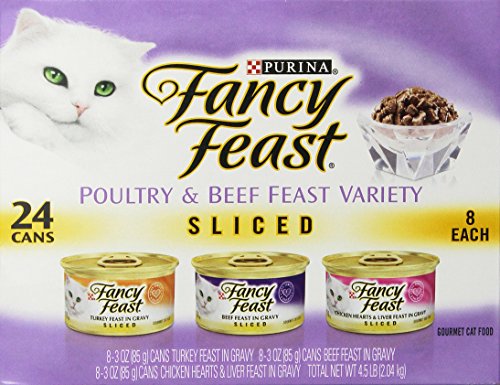 0864772006727 - FANCY FEAST WET CAT FOOD, SLICED, POULTRY & BEEF FEAST VARIETY PACK, 3-OUNCE CAN