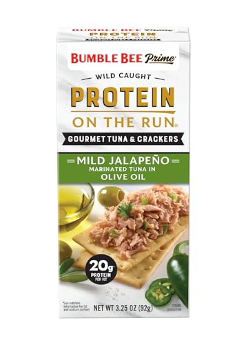 0086600709109 - BUMBLE BEE PRIME PROTEIN ON THE RUN TUNA SNACK KIT- GOURMET TUNA FISH MARINATED IN OLIVE OIL & MILD JALAPEÑO - SAVORY CRACKERS - SWEET CARAMEL - SERVING UTENSIL - 17G OF PROTEIN PER SERVING, 3.5 OUNCE BOX (1-PACK)