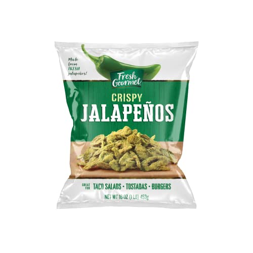 0086631557120 - FRESH GOURMET CRISPY LIGHTLY SALTED JALAPENOS | 1 POUND, PACK OF 10 | LOW CARB | CRUNCHY SNACK AND SALAD TOPPER