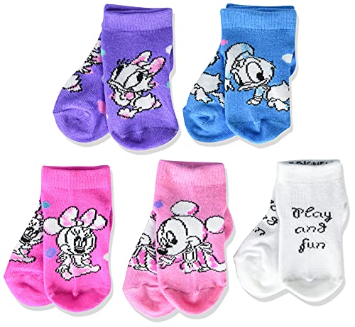 0086694527368 - DISNEY MINNIE MOUSE BABY 5 PACK SHORTY SOCKS, PINK PURPLE MULTI, 12-24 MONTHS