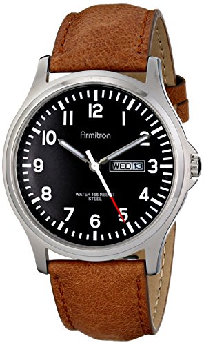 0086702549177 - ARMITRON ALL SPORT MENS BROWN LEATHER STRAP WATCH