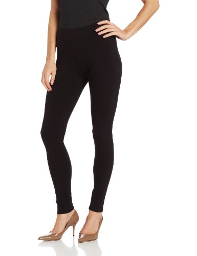 HUE WOMEN'S ULTRA LEGGINGS WITH WIDE WAISTBAND, BLACK, SMALL