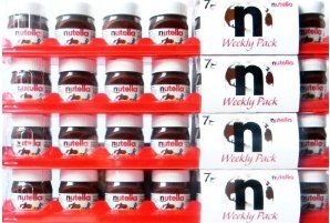 8674000096213 - NUTELLA WEEKLY PACK, FOR TRAVELLERS, 4 PACKAGES WITH EACH 7 MINI JARS, LIMITED EDITION