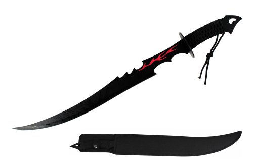 8674106593241 - BLADESUSA HK-1482DX RED FLAME FANTASY SWORD, BLACK, 26-INCH LENGTH