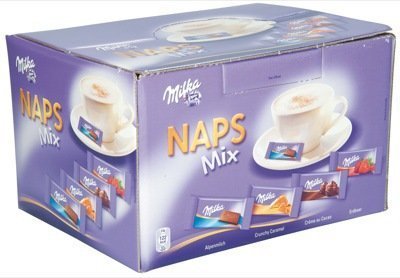 8675000144904 - MILKA NAPS 355 PIECES, NEW BOX WITH 4 FLAVOURS, TOTAL 1702 GRAMS