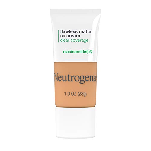 0086800160007 - NEUTROGENA CLEAR COVERAGE FLAWLESS MATTE CC CREAM, FULL-COVERAGE COLOR CORRECTING CREAM FACE MAKEUP WITH NIACINAMIDE (B3), OIL-, FRAGRANCE-, PARABEN- & PHTHALATE-FREE, WHEAT 6.0, 1 OZ