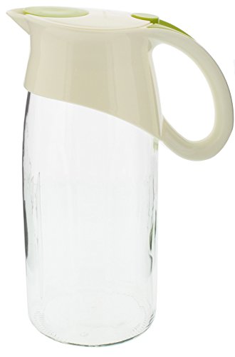 8680534832647 - JUVALE GLASS PITCHER JUG REFRESHING BEVERAGE LEMON WATER JUICE LEMONADE MILK ICED TEA DISPENSER WITH LID AND HANDLE