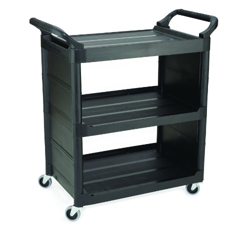0086876159530 - RUBBERMAID COMMERCIAL FG342100BLA UTILITY CART, END PANELS AND 3-INCH SWIVEL CASTERS, BLACK