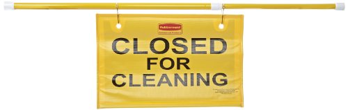 0086876166590 - CLOSED FOR CLEANING HANGING SAFETY SIGN YELLOW