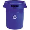 0086876194272 - RUBBERMAID COMMERCIAL BRUTE RECYCLING ROUND BLUE PLASTIC CONTAINER, 32 GAL