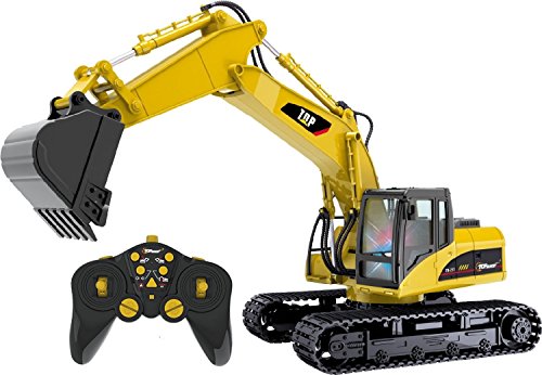 8690525310207 - TOP RACE TR-211 15 CHANNEL PROFESSIONAL RC EXCAVATOR HEAVY DUTY METAL TOY WITH BATTERY POWERED REMOTE CONTROL