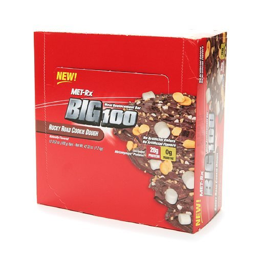 8691707095158 - MET-RX BIG 100 COLOSSAL MEAL REPLACEMENT BARS, ROCKY ROAD COOKIE DOUGH 12 EA